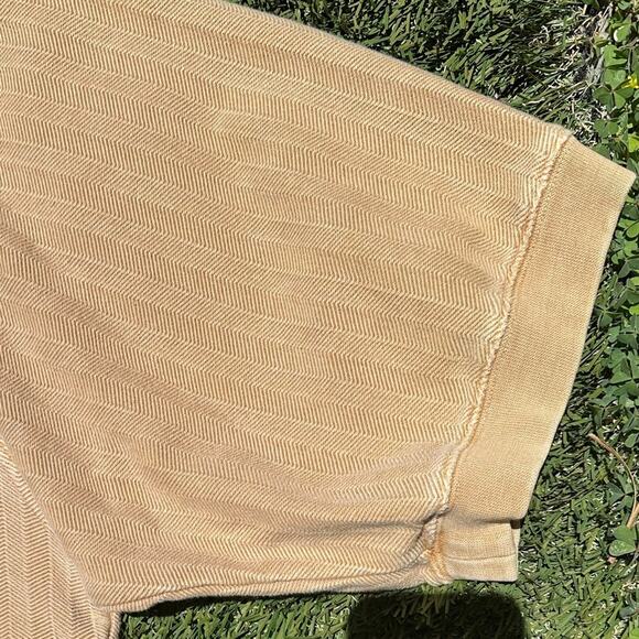 Vintage Territory Ahead Heavyweight Herringbone Textured Short Sleeve Polo Shirt - Picture 4 of 9